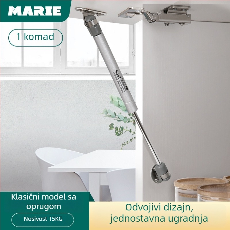 Hidraulični štap za vrata ormara – hladno valjani čelik, Mary, namijenjeno ormarićima, moderni minimalistički stil, elektroplatirani završetak