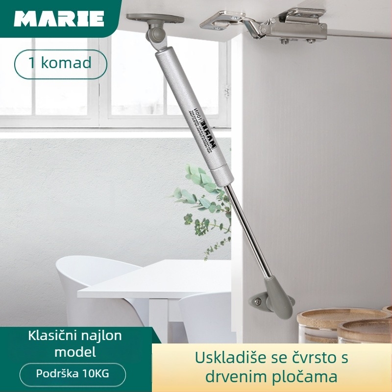 Hidraulični štap za vrata ormara – hladno valjani čelik, Mary, namijenjeno ormarićima, moderni minimalistički stil, elektroplatirani završetak