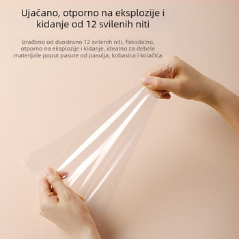 Jednokratna vrećica za ukrašavanje kolača, PE materijal, s trokutastom mlaznicom, kućna upotreba
