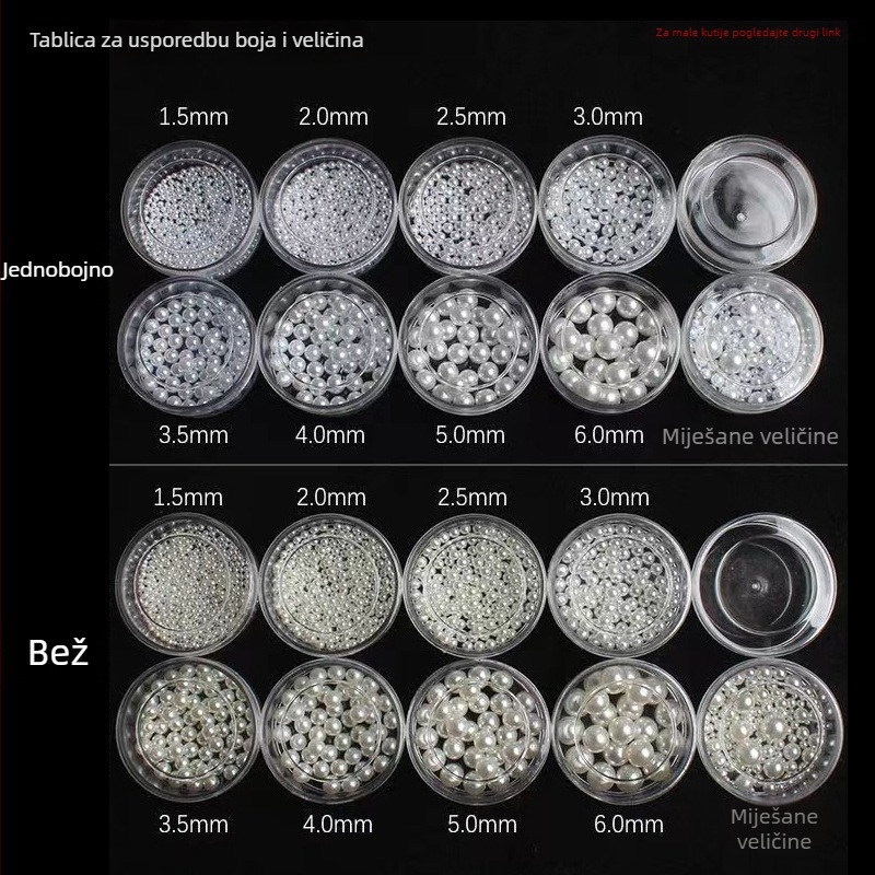 Perle za nokte, kružne, neporozne, materijal: aluminijev oksid, pakiranje: osnovno pakiranje