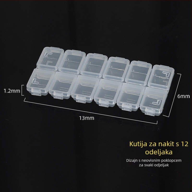 Kutija za pohranu dodataka za njegu noktiju s 28 ili 56 pretinaca, organizator malih dodataka s poklopcem