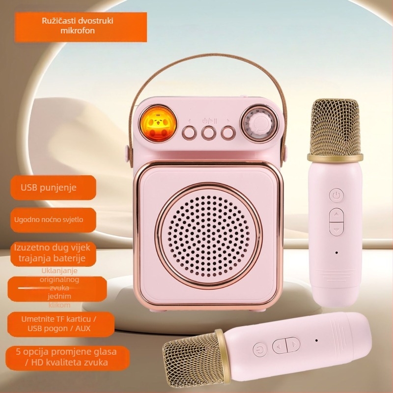 Karaoke mikrofon i sve-u-jednom zvučni sustav za kućnu upotrebu, bežični Bluetooth, prenosni set za djecu