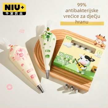 Jednokratna vrećica za ukrašavanje s nastavkom, PE materijal, prehrambene kvalitete, za kremasti icing, alat za ukrašavanje s debelom konstrukcijom