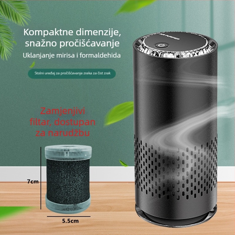 Automobilski pročistač zraka s negativnim ionima, uklanjanje formaldehida, PM2.5 filtr, USB napajanje