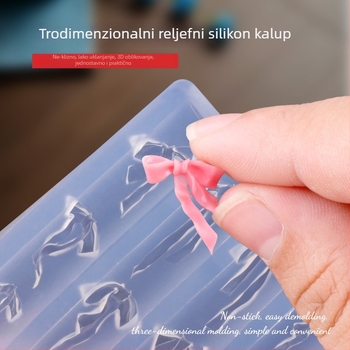 Zidivi 3D silikonska kalupa za nokte, reljefni mašnica motiv Godina Konja, 43,5 g