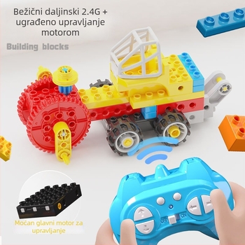ABS plastični građevinski blokovi velikih čestica, 100–200 komada, baterijsko napajanje, DIY s OEM logotipom, za djecu 4–6 godina