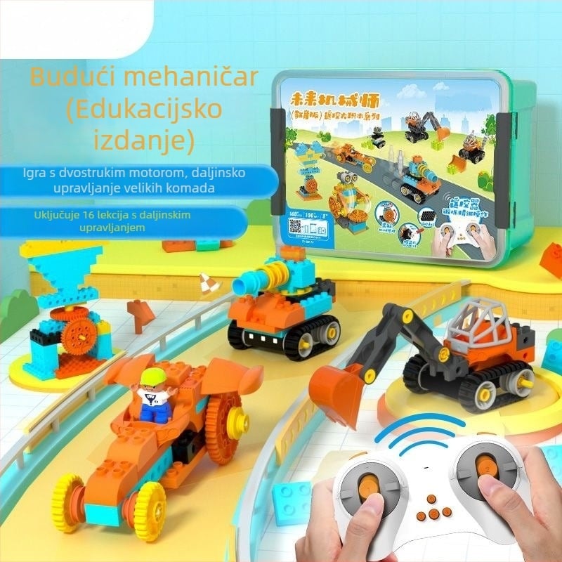ABS plastični građevinski blokovi velikih čestica, 100–200 komada, baterijsko napajanje, DIY s OEM logotipom, za djecu 4–6 godina