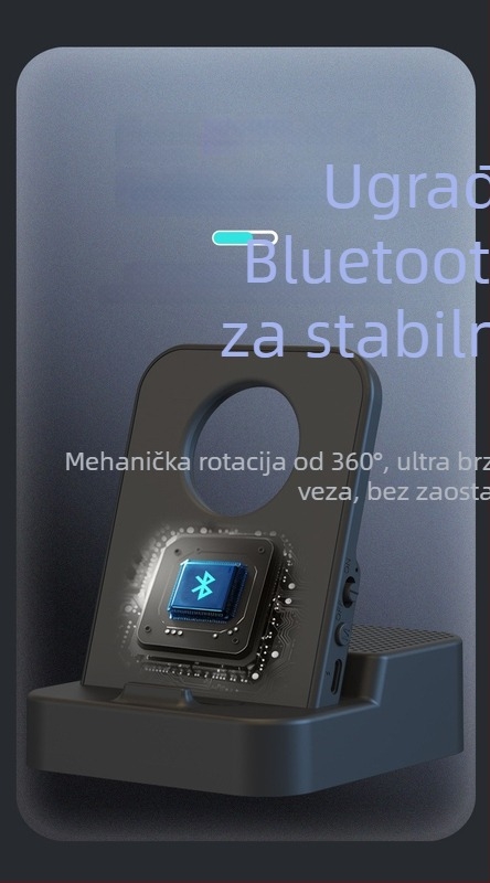 Bluetooth prijenosni zvučnik s držačem za telefon, 3-u-1 stolni i prijenosni, 5W, Bluetooth 5.3, frekvencijski raspon 20 Hz–20 kHz, SNR ≥70 dB, ugrađena baterija