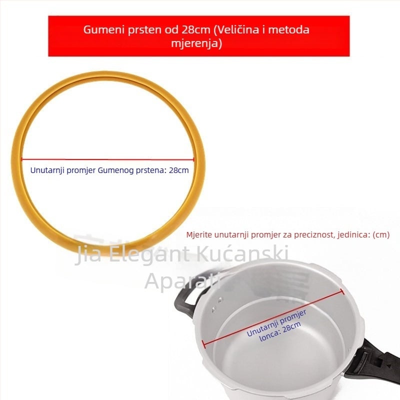 Univerzalni aluminijski brtvni prsten za lonac pod pritiskom, model 24, kompatibilan s loncima s dvostrukim dnom
