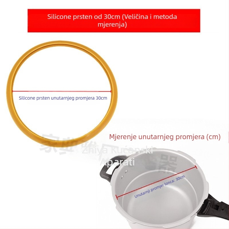 Univerzalni aluminijski brtvni prsten za lonac pod pritiskom, model 24, kompatibilan s loncima s dvostrukim dnom