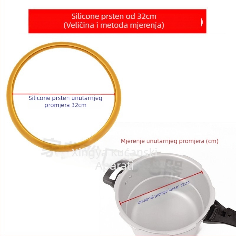 Univerzalni aluminijski brtvni prsten za lonac pod pritiskom, model 24, kompatibilan s loncima s dvostrukim dnom