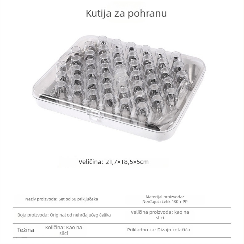 Le jingjing set vrhova za dekoriranje, nehrđajući čelik 430, kutija, za ukrašavanje krema (Brand: Le jingjing; Materijal: 430 nehrđajući čelik; Pakiranje: kutija; Svrha: ukrašavanje krema)