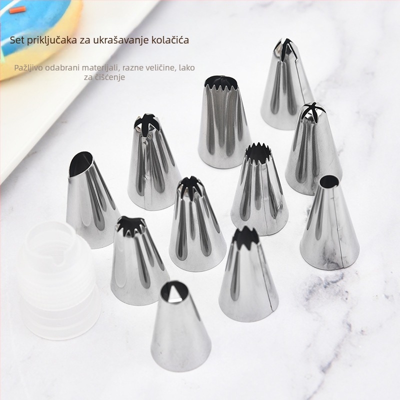 Le jingjing set vrhova za dekoriranje, nehrđajući čelik 430, kutija, za ukrašavanje krema (Brand: Le jingjing; Materijal: 430 nehrđajući čelik; Pakiranje: kutija; Svrha: ukrašavanje krema)