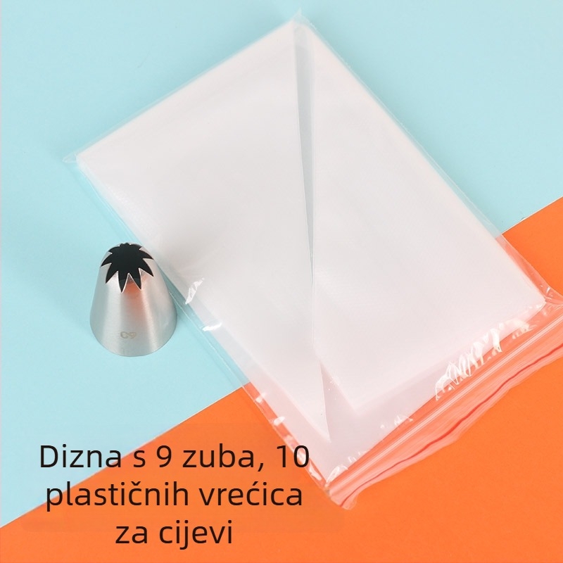 Nastavak za ukrašavanje, 10-zupni zakrivljeni dizajn, nehrđajući čelik, prehrambena kvaliteta