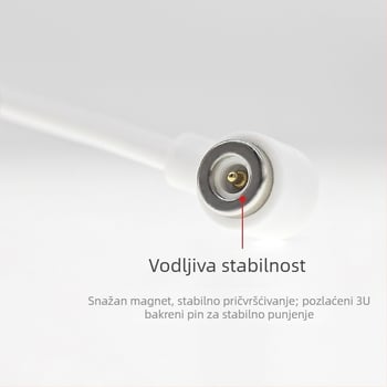 Magnetni punjački kabel s Pogopin magnetskim priključkom za kozmetičke uređaje i masažere (Sučelje: magnetna usisna glava; Model: kutni magnetski usisni kabel; Kod proizvoda: CX-014; Marka: Zero ao; Kompatibilni modeli: kozmetički uređaji, masažeri)