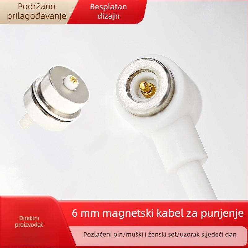 Magnetni punjački kabel s Pogopin magnetskim priključkom za kozmetičke uređaje i masažere (Sučelje: magnetna usisna glava; Model: kutni magnetski usisni kabel; Kod proizvoda: CX-014; Marka: Zero ao; Kompatibilni modeli: kozmetički uređaji, masažeri)