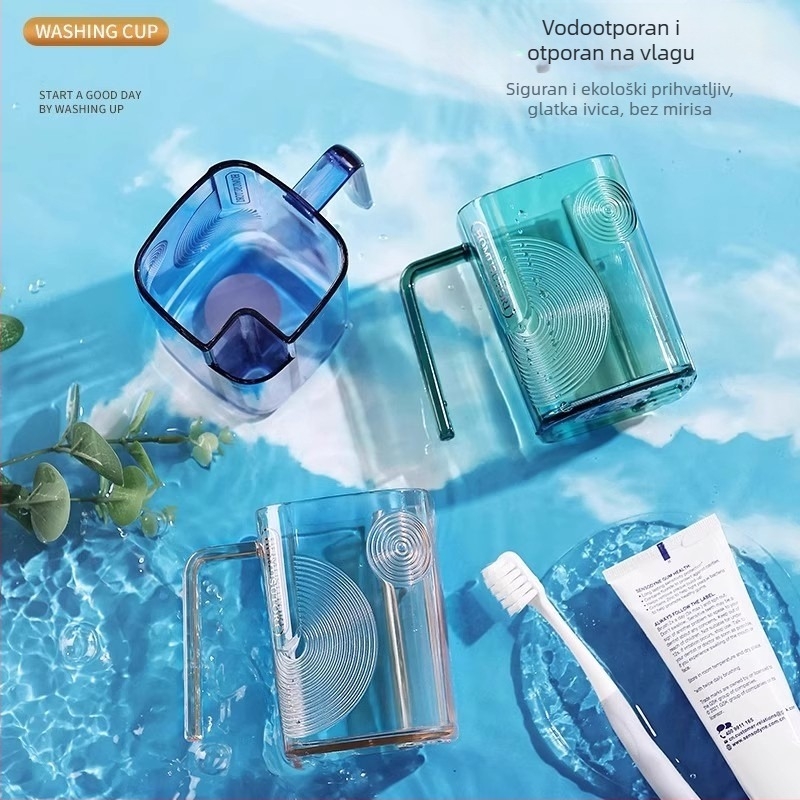 Qiwang plastična čaša za ispiranje usta, prozirna, svijetao luksuzni stil, paket 1 kom