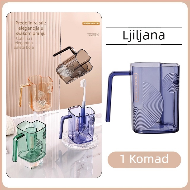 Qiwang plastična čaša za ispiranje usta, prozirna, svijetao luksuzni stil, paket 1 kom