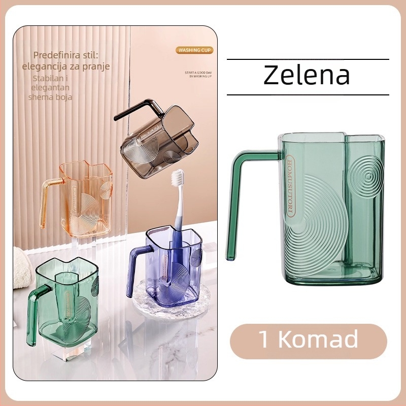 Qiwang plastična čaša za ispiranje usta, prozirna, svijetao luksuzni stil, paket 1 kom