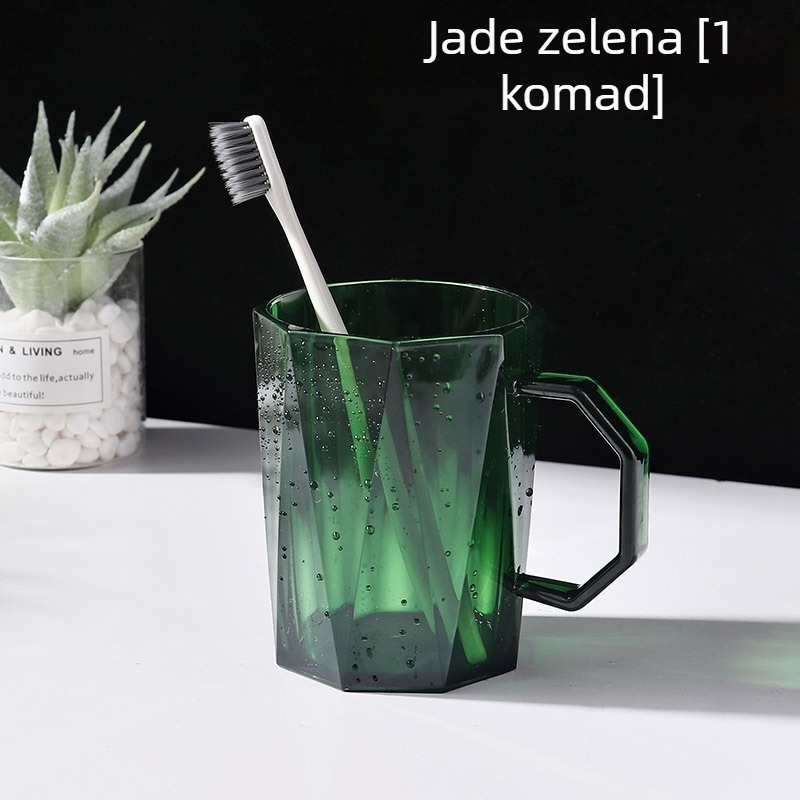 Qiwang plastična čaša za ispiranje usta, prozirna, svijetao luksuzni stil, paket 1 kom