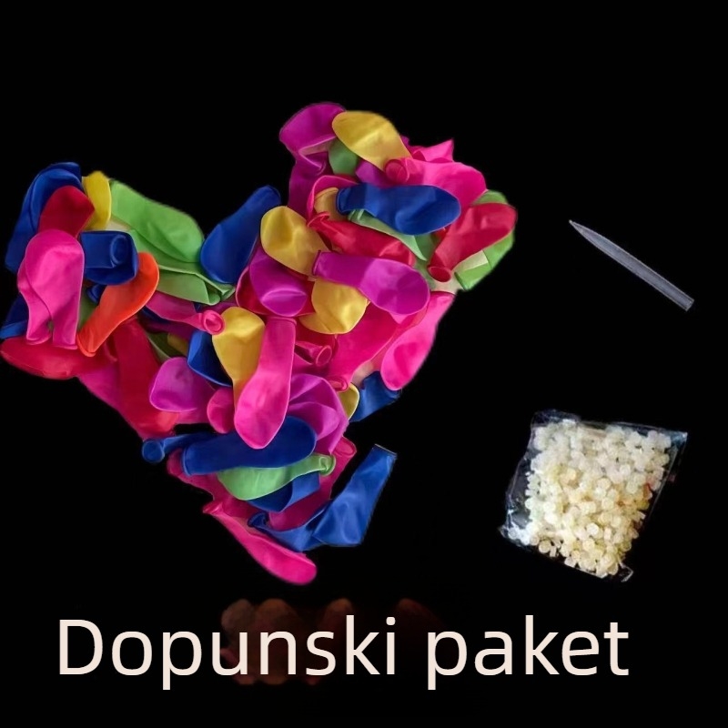 Lateks baloni za vodenu borbu – 111 kom / 37 kom po paketu; Pakiranje: OPP; Materijal: latex; Funkcija: vodena borba.