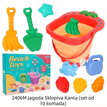 Dječja plažna igračka: krab-oblikovana sklopiva kanta za plažu i igru u pijesku s lopaticom (plastika, uzrast 7–14 godina)