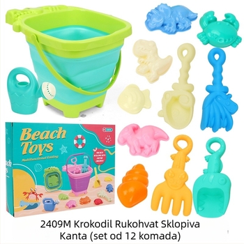 Dječja plažna igračka: krab-oblikovana sklopiva kanta za plažu i igru u pijesku s lopaticom (plastika, uzrast 7–14 godina)