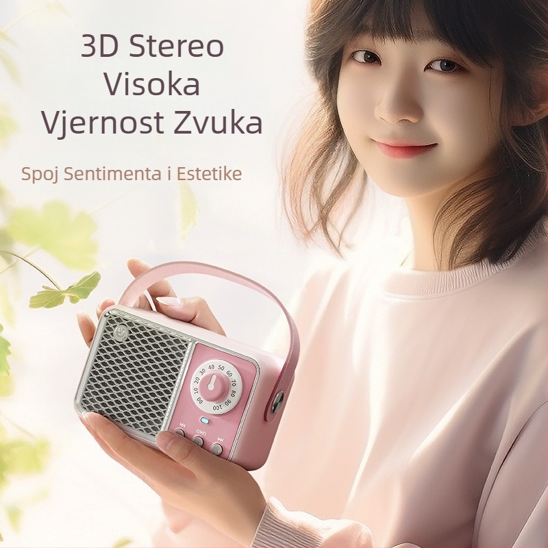 HM11 PRO Retro Bluetooth zvučnik, prenosni mini bas, Bluetooth 5.0, 30 Hz–15 kHz, SNR ≥70 dB, domet 10 m, ugrađena baterija 500–800 mAh