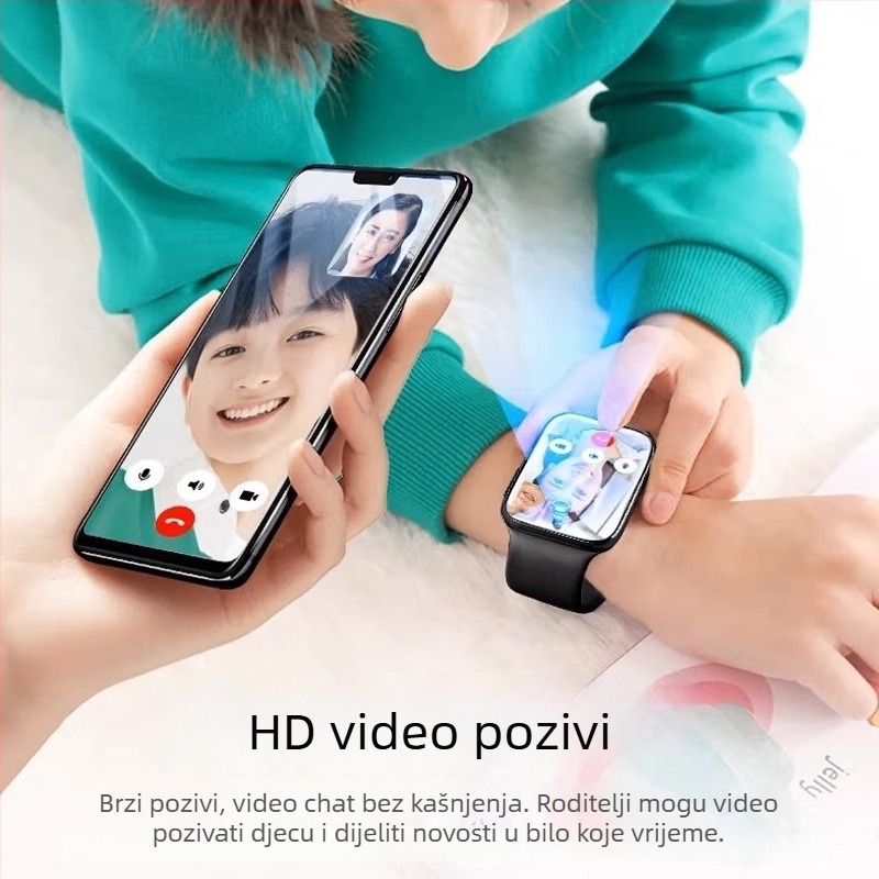 M88 Pametni dječji sat s dvostrukom kamerom, videopozivom, praćenjem lokacije, vodootporan, SIM karticom
