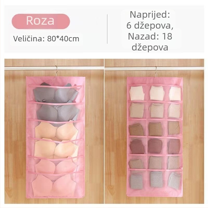 Zidni viseći organizator za donje rublje – dvostrani, za čarape i grudnjake, japanski stil
