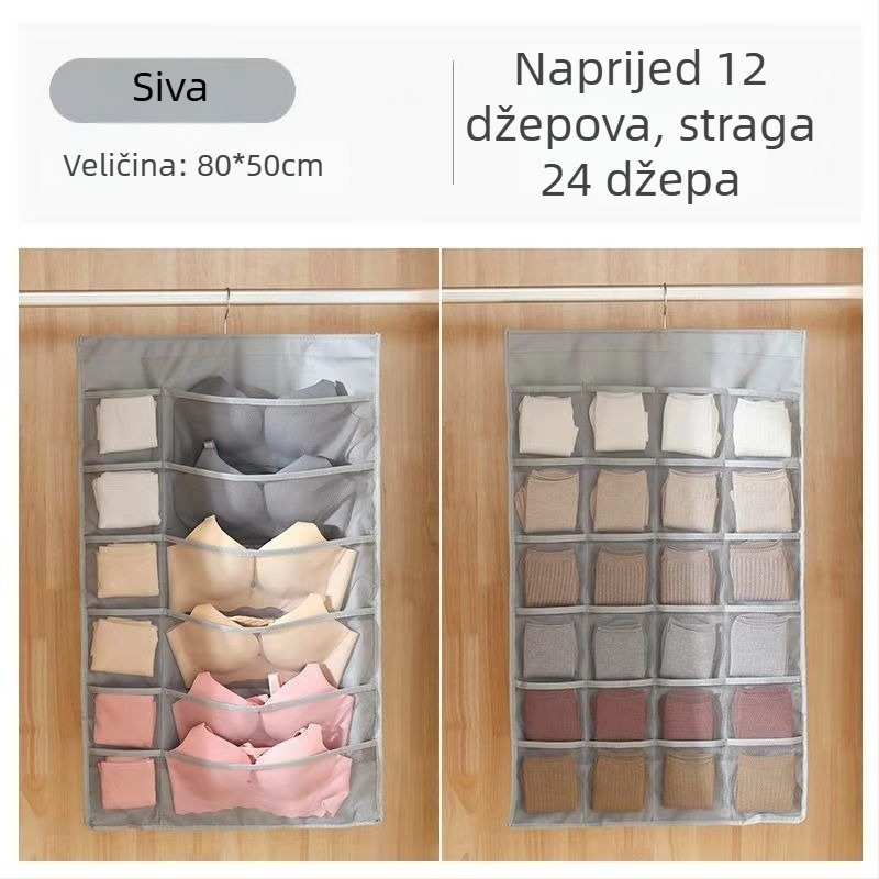 Zidni viseći organizator za donje rublje – dvostrani, za čarape i grudnjake, japanski stil