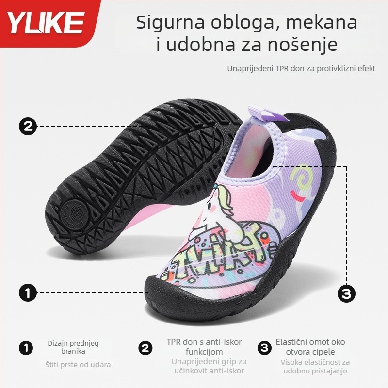Dječje cipele za rijeku — protuklizne, otporne na posjekotine, s debelim đonom