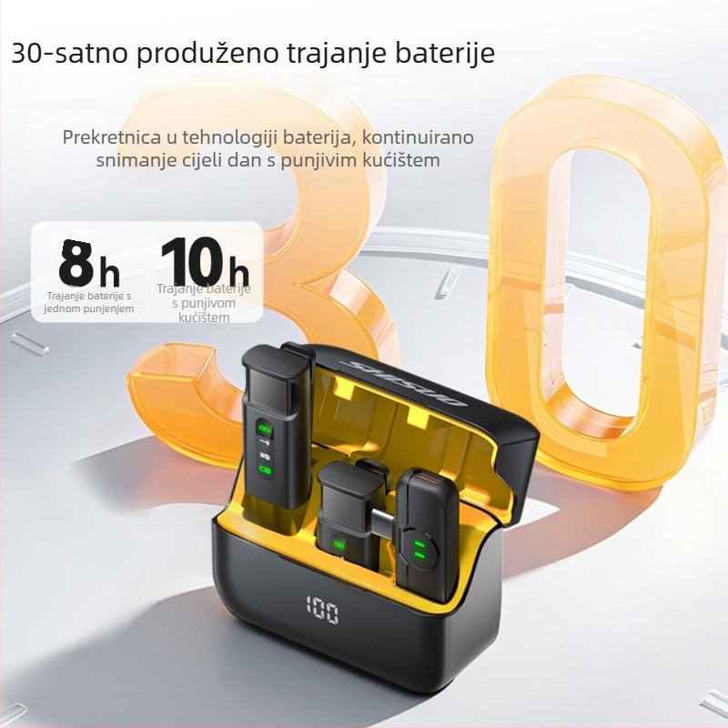 Lavalier mikrofon za prijenos uživo i vlog (omnidirekcijski kondenzatorski, žični, SNR ≥70 dB, model Q16)