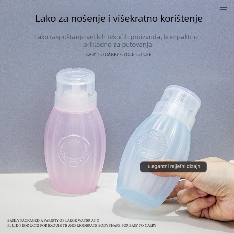 Bočica za uklanjanje laka za nokte s pritisknim dozatorom i okretno zaključavajućim poklopcem, plastična, minimalistički stil, paket 60 kom, OEM, podrijetlo Kina