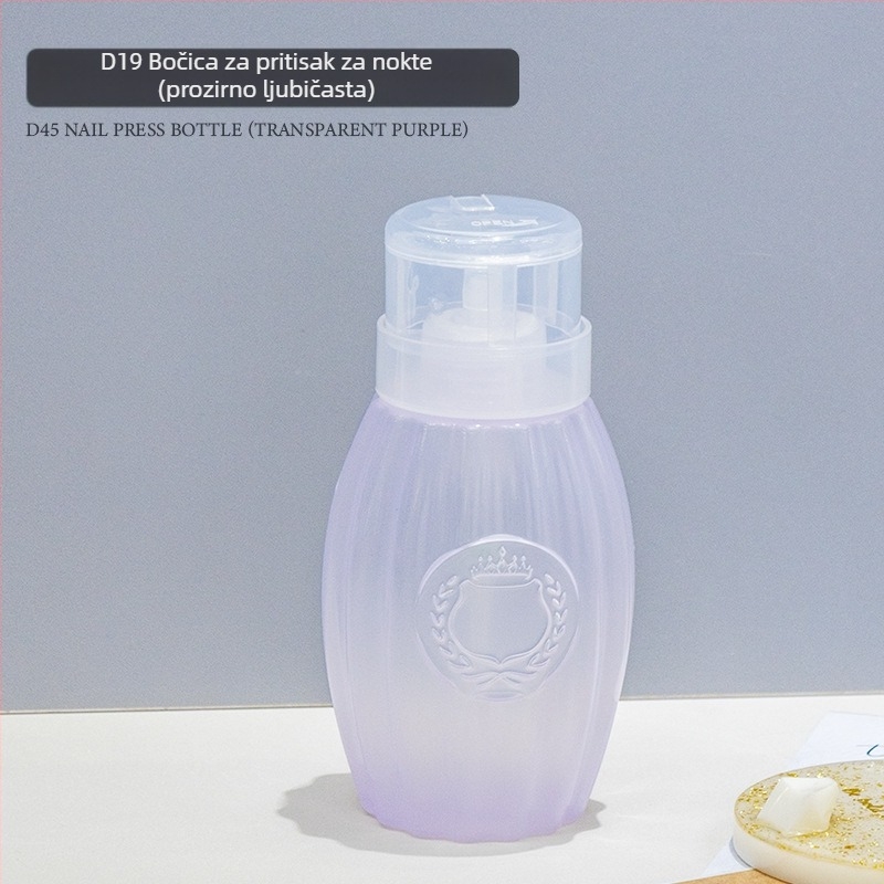 Bočica za uklanjanje laka za nokte s pritisknim dozatorom i okretno zaključavajućim poklopcem, plastična, minimalistički stil, paket 60 kom, OEM, podrijetlo Kina