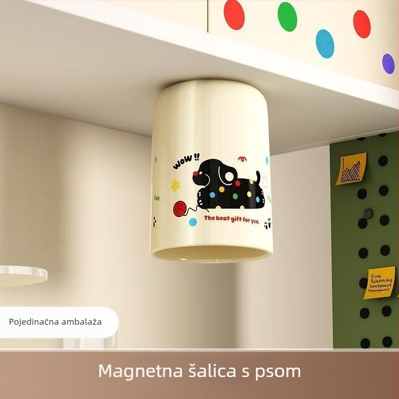 Magnetska šalica za ispiranje usta ispod ogledala, viseća čašica za četkicu, otporna na vlagu i prašinu, plastika, kod proizvoda 1002664801