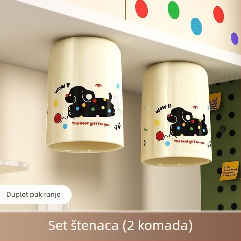Magnetska šalica za ispiranje usta ispod ogledala, viseća čašica za četkicu, otporna na vlagu i prašinu, plastika, kod proizvoda 1002664801