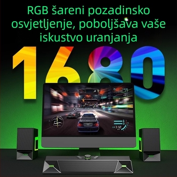 Newmine V6 stolni zvučnici za računalo, stereo zvuk, USB napajanje, 20W, frekvencijski raspon 100 Hz–20 kHz, SNR ≥75 dB