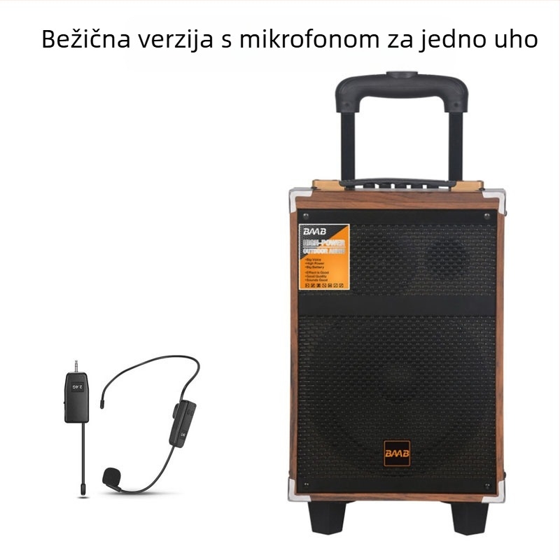 BAAB Vanjski karaoke zvučnik, sustav s dva zvučnika, Bluetooth 5.0, 40W, ugrađena baterija