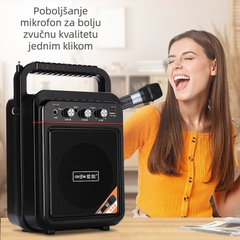 Love Song S60 vanjski karaoke zvučnik s ugrađenom zvučnom kartom - 10W, baterija 2000–4000 mAh, frekvencijski raspon 100 Hz–20 kHz, SNR ≥75 dB