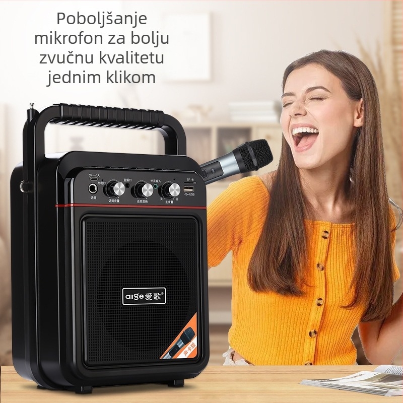 Love Song S60 vanjski karaoke zvučnik s ugrađenom zvučnom kartom - 10W, baterija 2000–4000 mAh, frekvencijski raspon 100 Hz–20 kHz, SNR ≥75 dB