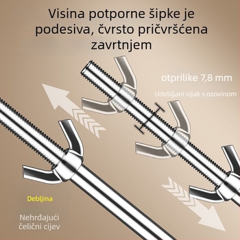 Podržna skela za umivaonik ispod ploče, teleskopska šipka, brušena završna obrada, moderni stil, kompatibilno s univerzalnim ormarićima