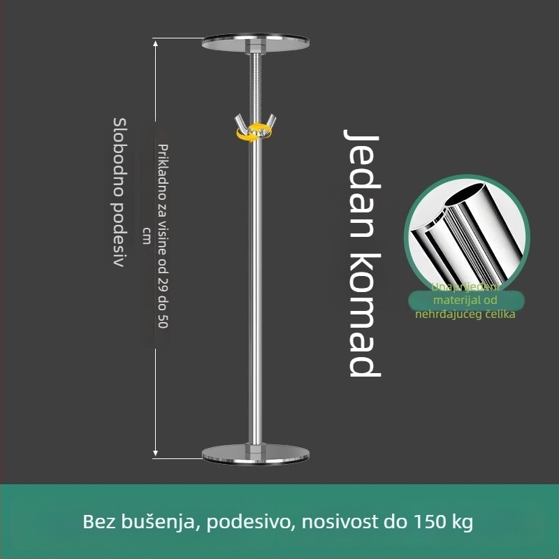 Podržna skela za umivaonik ispod ploče, teleskopska šipka, brušena završna obrada, moderni stil, kompatibilno s univerzalnim ormarićima