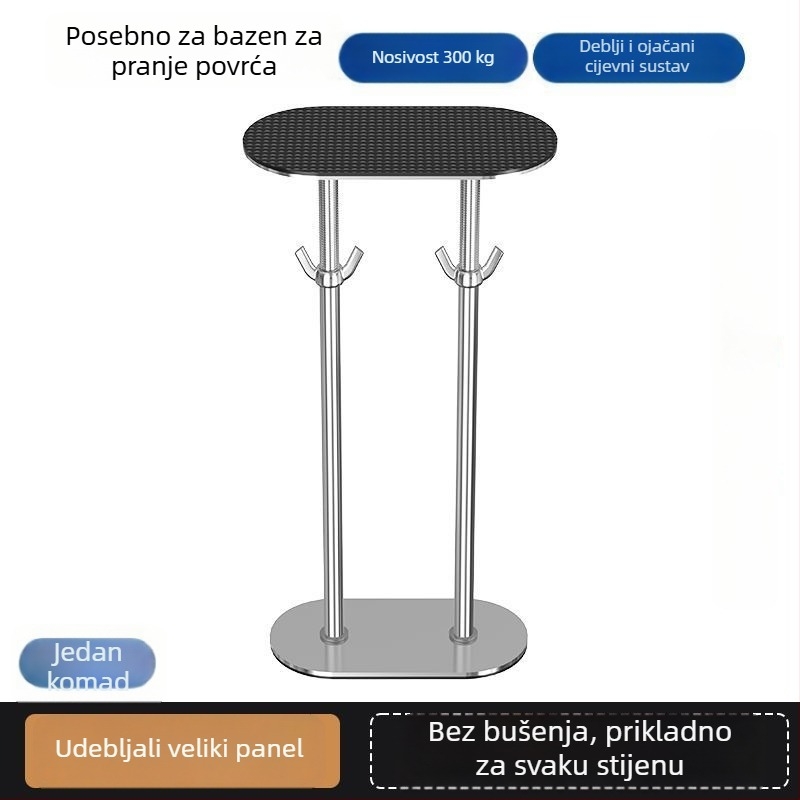 Podržna skela za umivaonik ispod ploče, teleskopska šipka, brušena završna obrada, moderni stil, kompatibilno s univerzalnim ormarićima