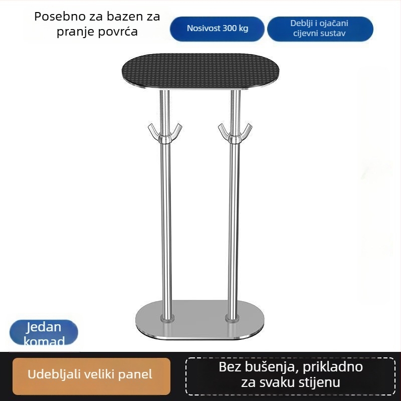 Podržna skela za umivaonik ispod ploče, teleskopska šipka, brušena završna obrada, moderni stil, kompatibilno s univerzalnim ormarićima