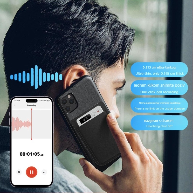 AI prevoditelj i rekordnik konferencija, 3-mikrofonni niz, Bluetooth, MP3, 64GB