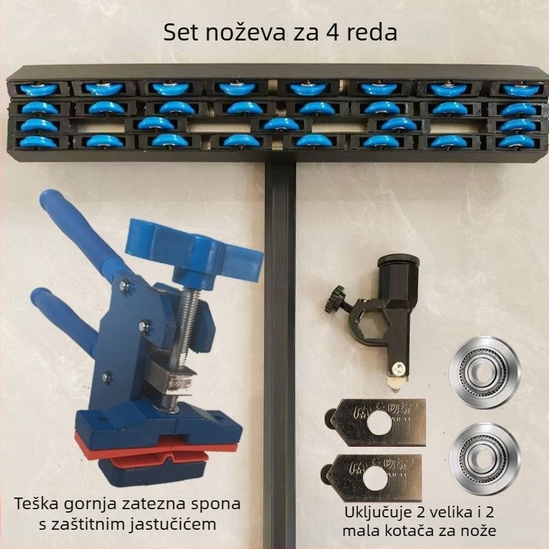 4-redni teški T-oblik gurivač pločica s gornjim mehanizmom tlaka, ručni povećani gurivač za rezanje pločica i kamenih ploča