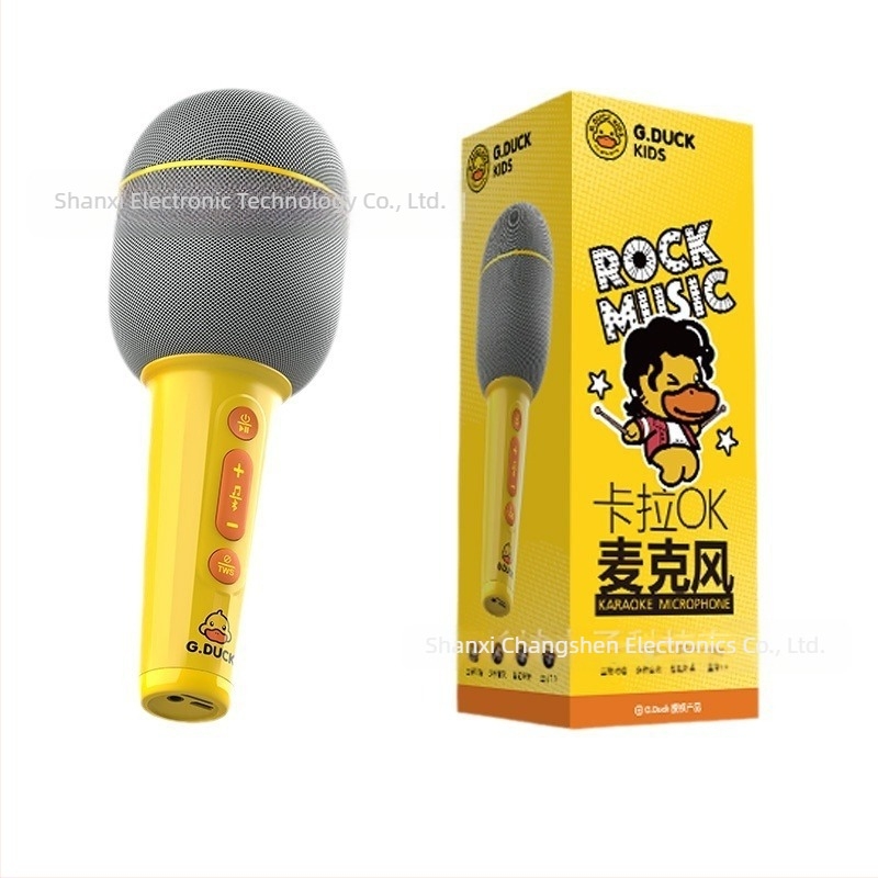 Bežični mikrofon s ugrađenim zvučnikom za kućni karaoke, Bluetooth 5.0; ugrađena baterija 800–1000 mAh; trajanje baterije 6–8 h; frekvencijski odziv 20 Hz–20 kHz; SNR ≥85 dB