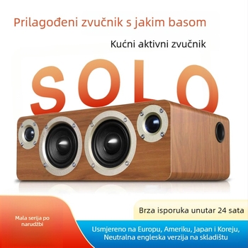 Drveni stolni Bluetooth zvučnički sustav s 4 zvučnika i subwooferom, 60W, frekvencijski raspon 55Hz–18.5kHz, SNR ≥95dB, Bluetooth 5.0, domet 10 m, vanjsko napajanje, daljinski upravljač