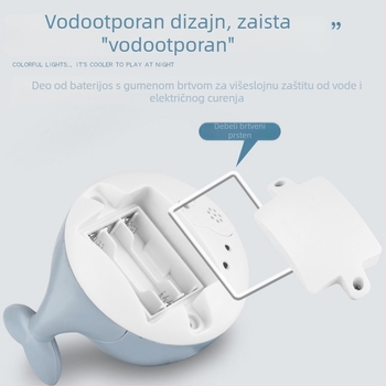 Senzorski aktivirana kuglica za raspršivanje vode – kupalna igračka s LED svjetlima i zvukom za bebe i malu djecu, 0-3 godine | plastika | vodena igračka | 3C certifikat: 2020182202016001